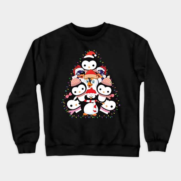 Penguins Christmas Tree T-shirt Crewneck Sweatshirt by Him